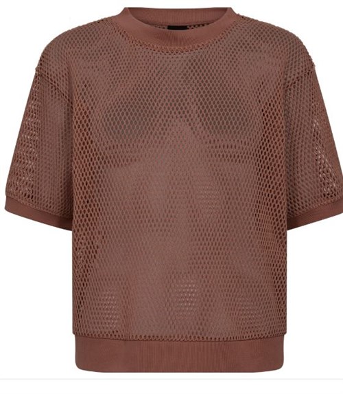 NÜ Camryn T-shirt med hulmønster, Marsala